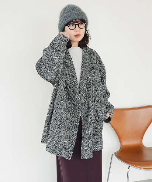 B:MING by BEAMS(ビーミングバイビームス)の「ヘリンボーン コート(その他アウター・レディース・ブラック/ブラウン・SMALL/MEDIUM)」の21枚目の写真