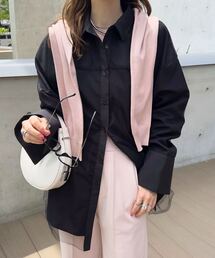 ブロードチュール被せシャツ