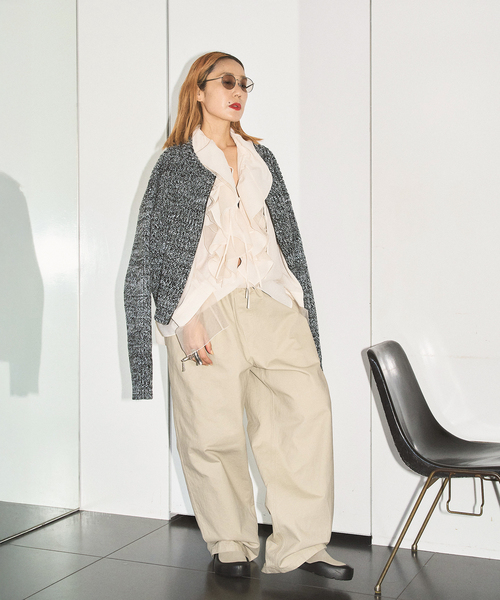 CITYSHOP(シティーショップ)の「COTTON EASY パンツ(その他パンツ・レディース・ライトグレー/ネイビー・36/38)」の7枚目の写真