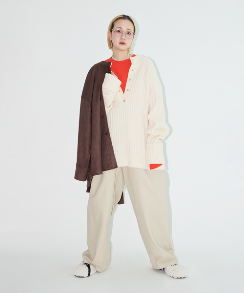 CITYSHOP(シティーショップ)の「COTTON EASY パンツ(その他パンツ・レディース・ライトグレー/ネイビー・36/38)」の13枚目の写真