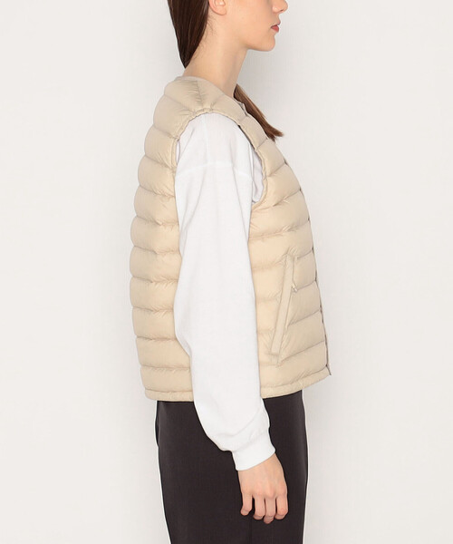 DANTON ダウンベスト 38 ベージュ　レディース WOMEN'S CREWNECK INNER DOWN VEST（ダウンベスト）｜DANTON