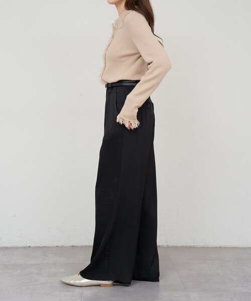 SHENERY（シーナリー）の「サテンワイドパンツ（その他パンツ・レディース・ブラック/ブラウン/オフホワイト・38/36）」の8枚目の写真