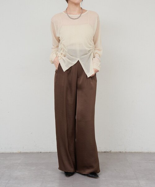 SHENERY（シーナリー）の「サテンワイドパンツ（その他パンツ・レディース・ブラック/ブラウン/オフホワイト・38/36）」の21枚目の写真
