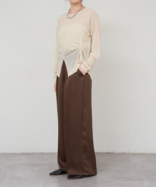 SHENERY（シーナリー）の「サテンワイドパンツ（その他パンツ・レディース・ブラック/ブラウン/オフホワイト・38/36）」の22枚目の写真