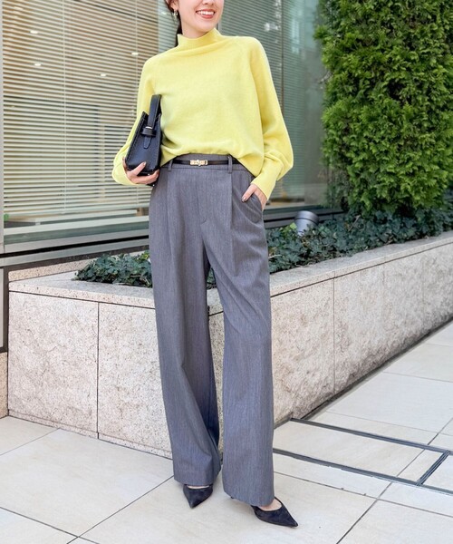 NOLLEY’S（ノーリーズ）の「12Gオルティアハイネックプルオーバーニット（ニット/セーター・レディース・イエロー/ベビーピンク/ミント/オフホワイト/ライトグレー/ダークブラウン・38）」の15枚目の写真