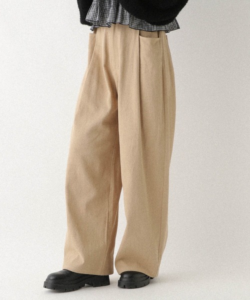 Heather（ヘザー）の「アソートワイドバレルパンツ　592828（その他パンツ・レディース・ベージュ/グレー/ブラウン・M/S）」の3枚目の写真