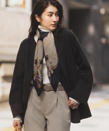 美品 アンタイトル リバーシブル ノーカラーコート リバーコート グレー アンタイトル UNTITLED 2WAYスタンドカラー ロングコート