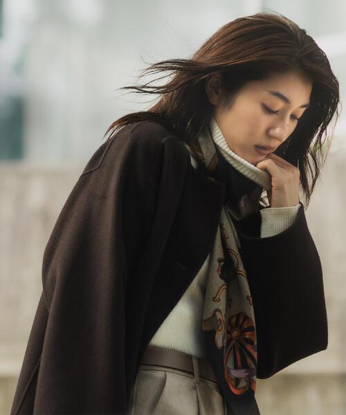 UNTITLED（アンタイトル）の「【ミディ丈/軽やか】セミラグランリバー コート（ノーカラーコート・レディース・ナチュラル/グレー/ブラウン系その他/サックスブルー/チャコールグレー・04/03/00/01/02/44/48）」の13枚目の写真