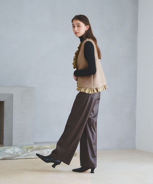 UNITED ARROWS（ユナイテッドアローズ）の「フォックスカシミヤ フリルコンビ ベスト（ベスト・レディース・ダークグレー/モカ/ネイビー・FREE）」の11枚目の写真