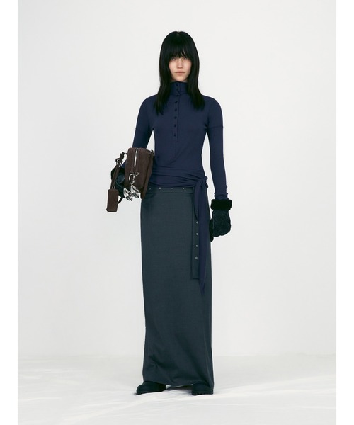 BUTTON UP WRAP T-SHIRT（Tシャツ/カットソー）｜LOW CLASSIC（ロウ