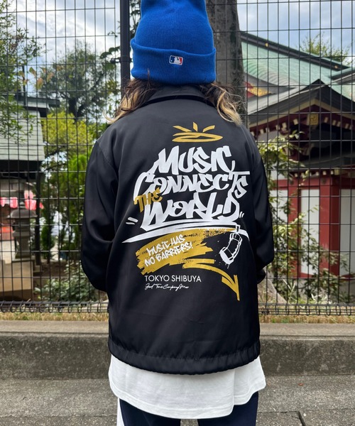 Good Time Apartment（グッドタイムアパートメント）の「【Good Time Apartment】【キッズサイズ有り】MUSIC CONNECTS COACH JACKET（ブルゾン・レディース・ブラック・S/M/L/150）」の10枚目の写真