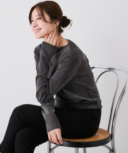 Jayro(ジャイロ)の「オフショルタックTシャツ(Tシャツ/カットソー・レディース・ブラック/チャコールグレー/ホワイト系その他・M)」の16枚目の写真