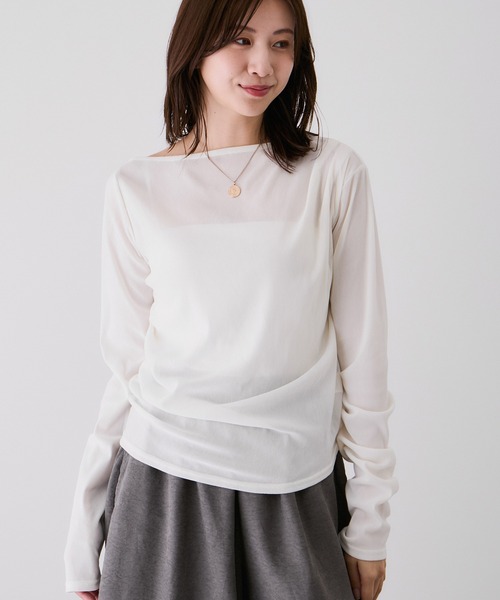 Jayro(ジャイロ)の「オフショルタックTシャツ(Tシャツ/カットソー・レディース・ブラック/チャコールグレー/ホワイト系その他・M)」の21枚目の写真