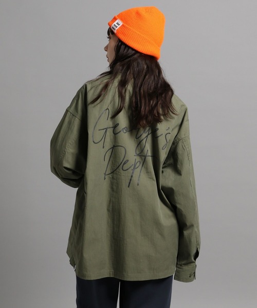 GEORGE'S(ジョージズ)の「ミリタリーシャツアウター(シャツ/ブラウス・メンズ・ブラック/カーキ・LARGE/MEDIUM)」の1枚目の写真