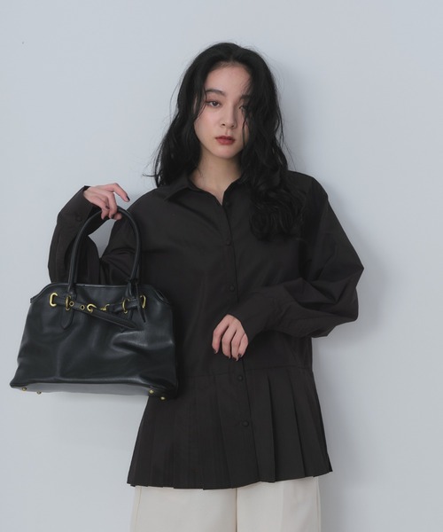 Shelly island（シェリーアイランド）の「金具付ハンドバッグ（ハンドバッグ・レディース・ブラウン/ブラック・FREE）」の3枚目の写真