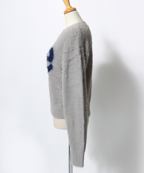Lee（リー）の「Lee（リー）ブランドロゴジャガード シャギーニットセーター レディース（ニット/セーター・レディース・ブルー/グレー/オフホワイト/ブラック・L/M）」の8枚目の写真