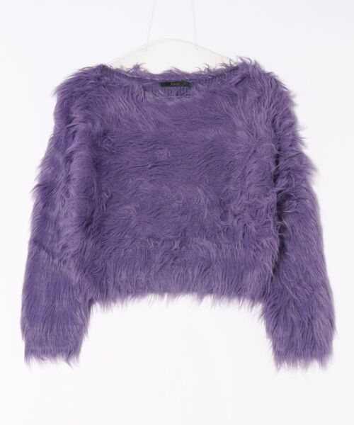 Ritzy(リッツィー)の「ショート丈 フェイクファー オフショルダー トップス(その他トップス・レディース・ブラック/ベージュ/モカ/パープル・FREE)」の12枚目の写真