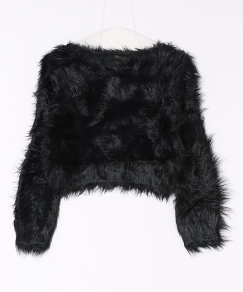 Ritzy(リッツィー)の「ショート丈 フェイクファー オフショルダー トップス(その他トップス・レディース・ブラック/ベージュ/モカ/パープル・FREE)」の15枚目の写真