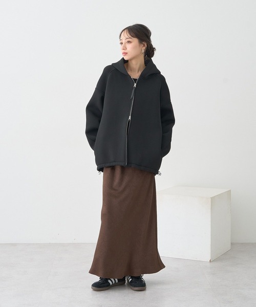 earth music&ecology（アースミュージックアンドエコロジー）の「ダンボールニットフーディーブルゾン（ブルゾン・レディース・ライトベージュ/ブラック/杢グレー・FREE）」の20枚目の写真