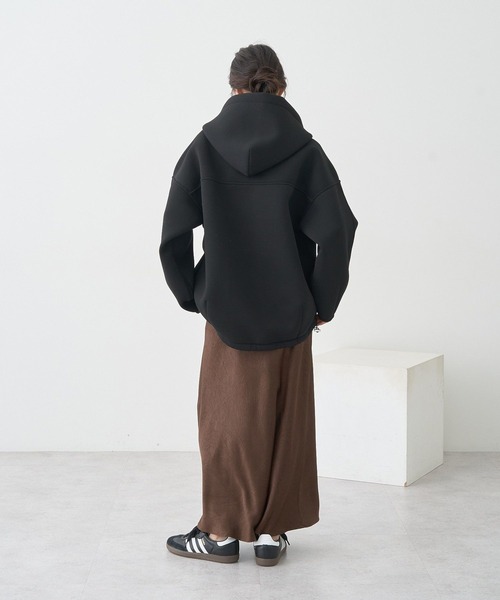 earth music&ecology（アースミュージックアンドエコロジー）の「ダンボールニットフーディーブルゾン（ブルゾン・レディース・ライトベージュ/ブラック/杢グレー・FREE）」の22枚目の写真