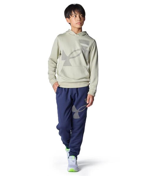 UNDER ARMOUR(アンダーアーマー)の「UAテックテリー ビッグロゴ ジョガーパンツ(トレーニング/キッズ)(その他パンツ・キッズ・ネイビー・150cm/160cm/130cm/140cm)」の3枚目の写真
