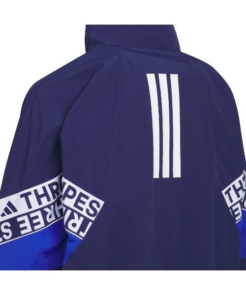 adidas（アディダス）の「アディダス adidas ワーディングパック ルーズフィット しわ加工 ナイロンジャケット（ナイロンジャケット・キッズ・ダークブルー/ブラック/グリーン・130cm/140cm/150cm/160cm）」の8枚目の写真