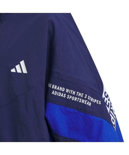 adidas（アディダス）の「アディダス adidas ワーディングパック ルーズフィット しわ加工 ナイロンジャケット（ナイロンジャケット・キッズ・ダークブルー/ブラック/グリーン・130cm/140cm/150cm/160cm）」の9枚目の写真