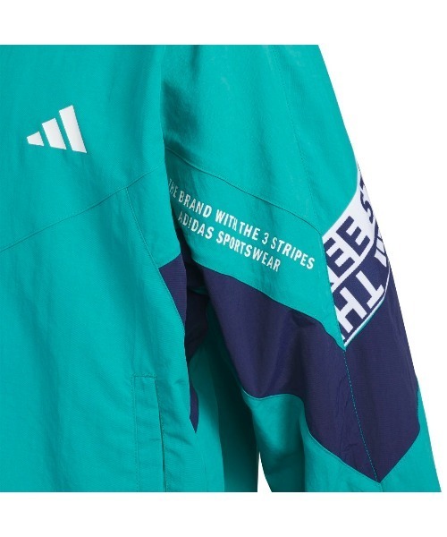 adidas（アディダス）の「アディダス adidas ワーディングパック ルーズフィット しわ加工 ナイロンジャケット（ナイロンジャケット・キッズ・ダークブルー/ブラック/グリーン・130cm/140cm/150cm/160cm）」の5枚目の写真