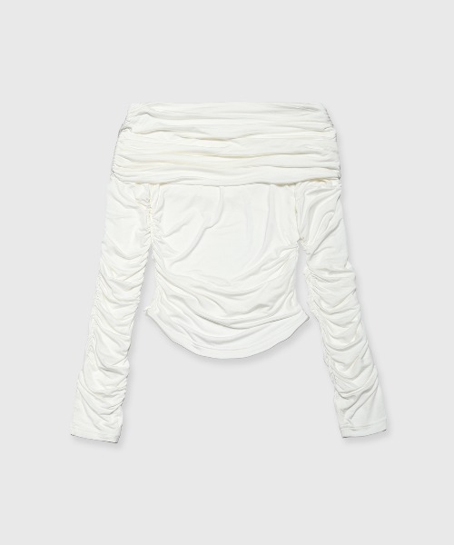 GATHER OFFSHOULDER LONG TOPS/ギャザーオフショルダーロングトップス