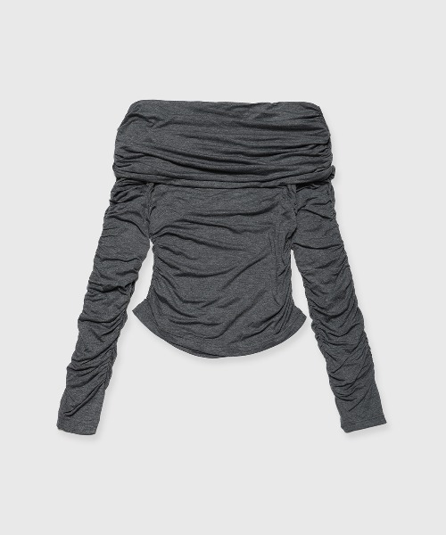 GATHER OFFSHOULDER LONG TOPS/ギャザーオフショルダーロングトップス