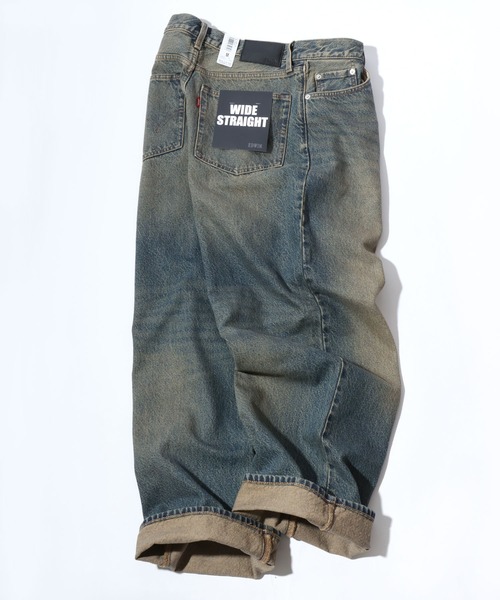 EDWIN（エドウィン）の「EDWIN/エドウィン WIDE STRAIGHT DENIM ワイドストレート デニムパンツ バギージーンズ（デニムパンツ・メンズ・ライトインディゴブルー/インディゴブルー/ブラック系その他・XL/L/S/XS/M）」の3枚目の写真