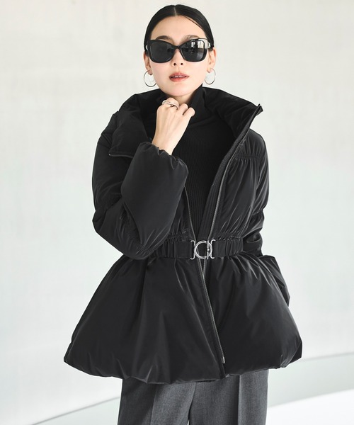 ルイルエブティック（RUIRUE BOUTIQUE）/【グロスタフタ ×ダウン】 洗える・フーディーダウンコート(共生地ゴムベルト付き) セール】グロスタフタ×ダウン ｜ 洗える ｜ フーディー ダウンコート