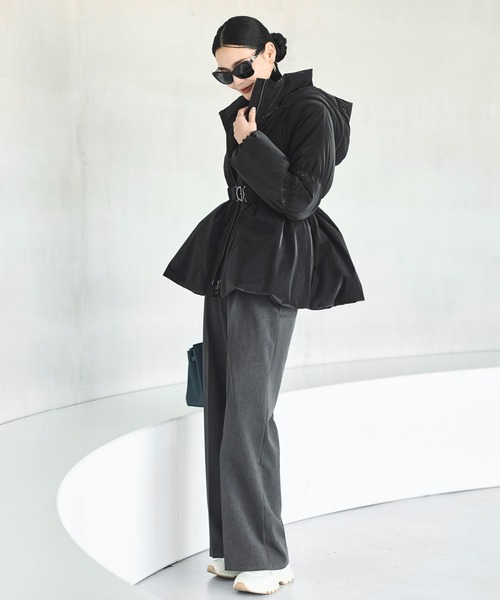 グロスタフタ×ダウン ｜ 洗える ｜ フーディー ダウンコート ( 共生地