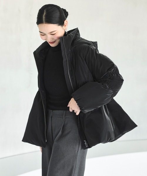 グロスタフタ×ダウン ｜ 洗える ｜ フーディー ダウンコート ( 共生地