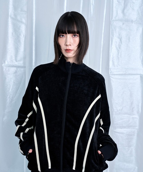 Nora Lily(ノラリリー)の「【Nora Lily】Curved Line Track Jacket(ジャージ・メンズ・ブラック/ブラウン/グレー・FREE)」の1枚目の写真