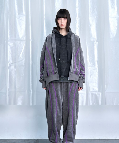Nora Lily(ノラリリー)の「【Nora Lily】Curved Line Track Jacket(ジャージ・メンズ・ブラック/ブラウン/グレー・FREE)」の12枚目の写真