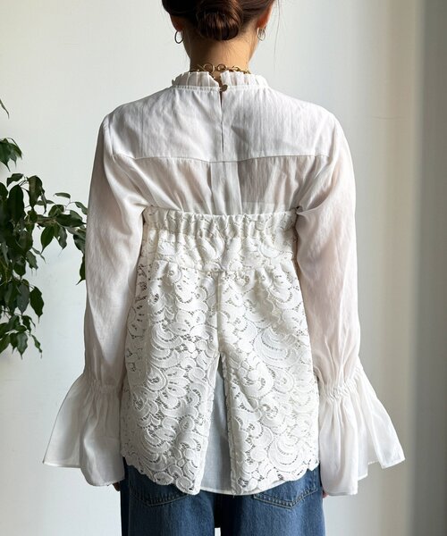 DouDou（ドゥドゥ）の「フロッキーレースビスチェ（その他トップス・レディース・オフホワイト/ブラック/カーキ・FREE）」の13枚目の写真