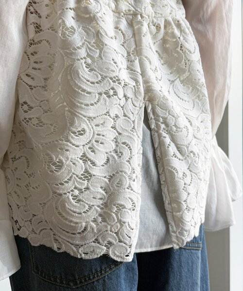 DouDou（ドゥドゥ）の「フロッキーレースビスチェ（その他トップス・レディース・オフホワイト/ブラック/カーキ・FREE）」の21枚目の写真