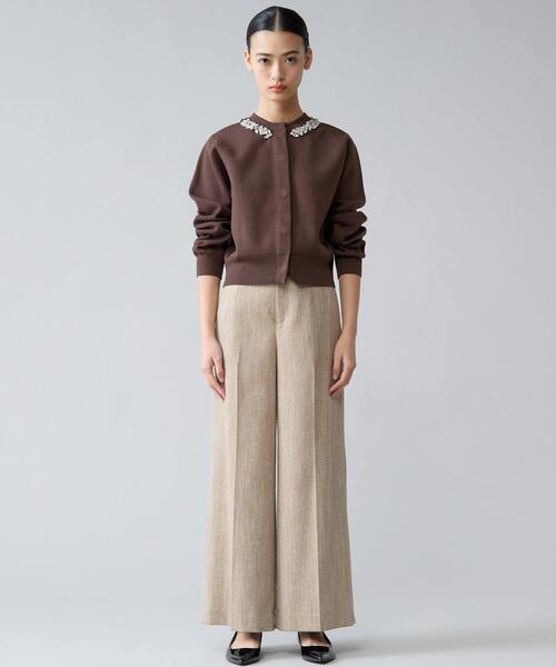 Tiara（ティアラ）の「ビジューネックカーディガン（カーディガン/ボレロ・レディース・ブラック/ブラウン・FREE）」の5枚目の写真