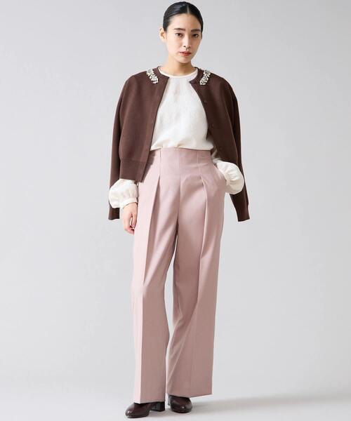 Tiara（ティアラ）の「ビジューネックカーディガン（カーディガン/ボレロ・レディース・ブラック/ブラウン・FREE）」の13枚目の写真