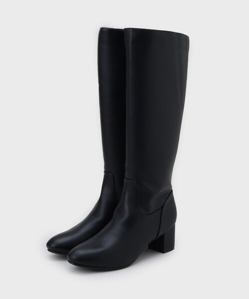 index（インデックス）の「フェイクレザーロングブーツ（ブーツ・レディース・ライトベージュ/ブラック・02/03）」の4枚目の写真