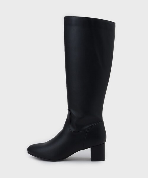 index（インデックス）の「フェイクレザーロングブーツ（ブーツ・レディース・ライトベージュ/ブラック・02/03）」の5枚目の写真