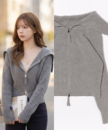 L LABEL（エルラベル）の「セーラーカラーダブルジップニットカーディガン（ニット/セーター）」