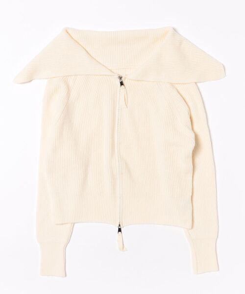 L LABEL(エルラベル)の「セーラーカラーダブルジップニットカーディガン(ニット/セーター・レディース・ブラウン/ベージュ/グレー/アイボリー/ブラック・FREE)」の21枚目の写真