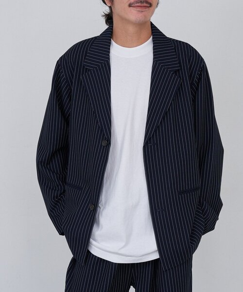 【セットアップ対応】BM ストライプシングルジャケット