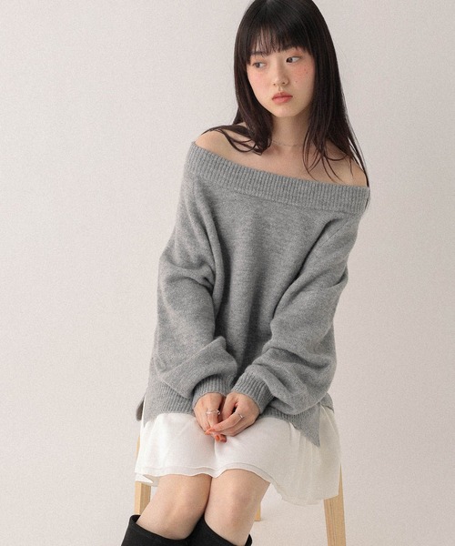 Heather(ヘザー)の「ドッキングフリルニットワンピース 603964(ワンピース・レディース・ブラック/グレー/ベージュ・FREE)」の10枚目の写真