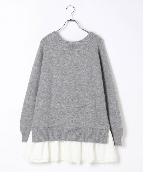 Heather（ヘザー）の「ドッキングフリルニットワンピース 603964