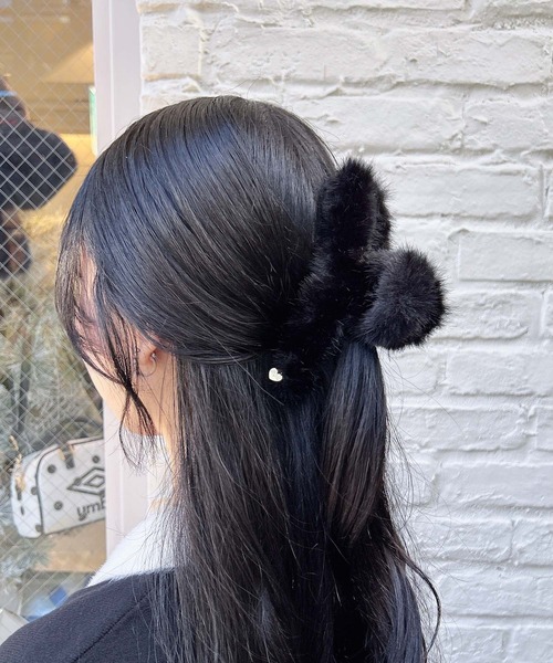 INGNI（イング）の「エコファークリップ（その他ヘアアクセサリー・レディース・ベージュ/ブラック・ONE SIZE）」の4枚目の写真