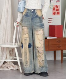 CIAOPANIC | 【neutral by ciaopanic】ヴィンテージライクレースワイドデニム(デニムパンツ)