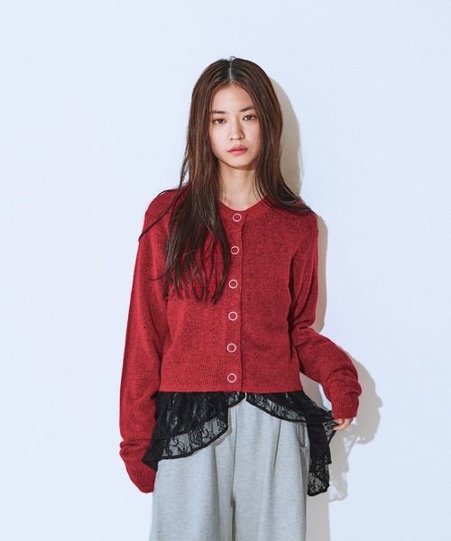 JEANASIS（ジーナシス）の「リングスナップボタンショートニットカーディガン/603768（カーディガン/ボレロ・レディース・グレー/ネイビー/レッド/グリーン・FREE）」の22枚目の写真